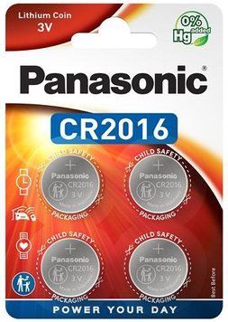 Батарейка Panasonic літієва CR2016 блістер, 4 шт. (CR-2016EL/4B) [113420]