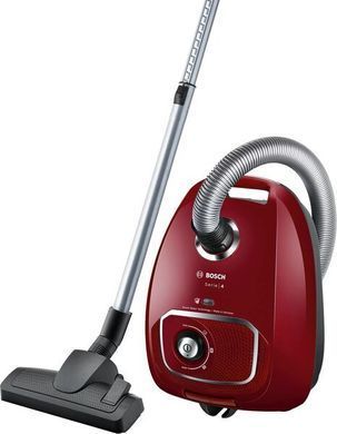 Пилосос Bosch мішковий, 600Вт, 4л, ЕРА10, червоний (BGLS4X201) [15639]