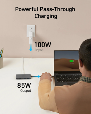 Перехідник Anker PowerExpand 8-in-1 - PD in 100W/HDMI/2xUSB-A/USB-C 10Gbps/LAN/SD Black (A83830A2) [204235]