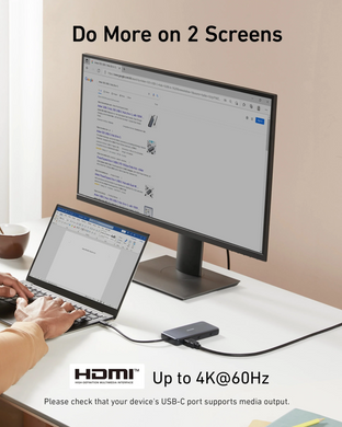 Перехідник Anker PowerExpand 8-in-1 - PD in 100W/HDMI/2xUSB-A/USB-C 10Gbps/LAN/SD Black (A83830A2) [204235]