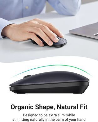 Мишка UGREEN 2.4GHz MU001, бездротова, 4000dpi., 3кн., чорна (90372) [404097]