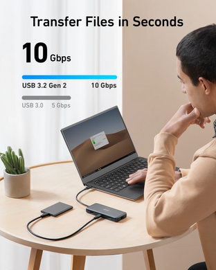 Перехідник Anker PowerExpand 8-in-1 - PD in 100W/HDMI/2xUSB-A/USB-C 10Gbps/LAN/SD Black (A83830A2) [204235]