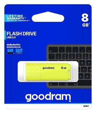Флеш-накопичувач USB2.0 8GB Goodram UME2 Yellow (UME2-0080Y0R11) [607085]