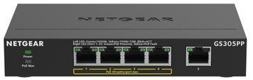 Комутатор NETGEAR GS305PP 5xGE (4xPoE), 83Вт, Некерований (GS305PP-300EUS) [105155]