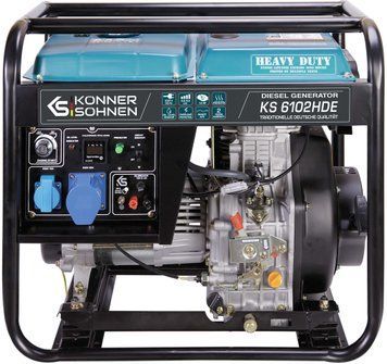 Генератор дизельний Konner&Sohnen KS 6102HDE (EURO II), 230В, 5.5кВт, електростартер, 107кг (KS6102HDE) [15938]