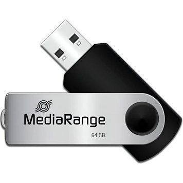 Флеш-накопичувач USB2.0 64GB MediaRange Black/Silver (MR912) [607305]
