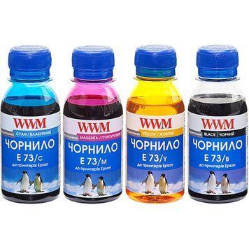 Комплект чорнил WWM для EPSON Stylus CX3700/T26/TX106/TX206/TX419 B/C/M/Y (E73SET) 4*100г (E73SET-2) [617166]
