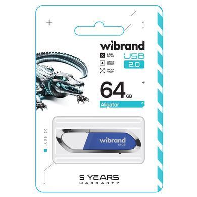 Флеш-накопичувач Wibrand USB 2.0 Aligator 64Gb Blue (WI2.0/AL64U7U) [802958]