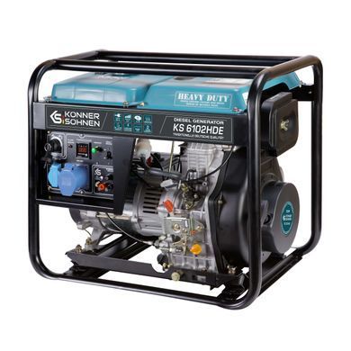 Генератор дизельний Konner&Sohnen KS 6102HDE (EURO II), 230В, 5.5кВт, електростартер, 107кг (KS6102HDE) [15938]