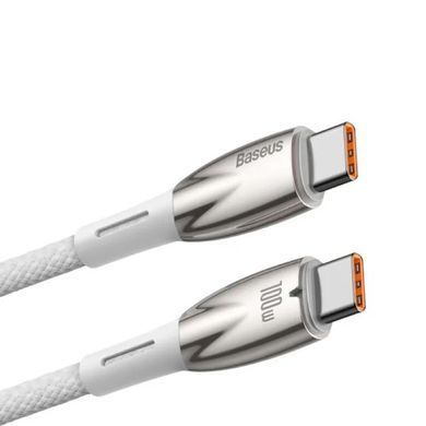 Кабель Baseus Glimmer Series Fast Charging Data Cable Type-C to Type-C 100W 1m White (CADH000702) [803299]