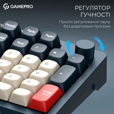 Клавіатура бездротова GamePro Asgard Drakkar Keychron Super Red Switch Blue (MK305BL) [616476]