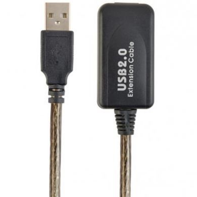 Кабель Cablexpert USB - USB V 2.0 (F/M), активний подовжувач, 5 м, чорний (UAE-01-5M) [603581]