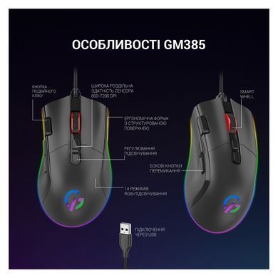 Миша GamePro Black (GM385) [606701]