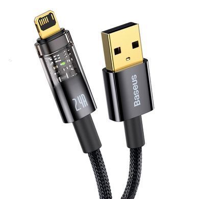 Кабель Baseus Explorer Series Auto Power-Off Fast Charging Data Cable USB to IP 2.4A 1m Black (CATS000401) [802334]