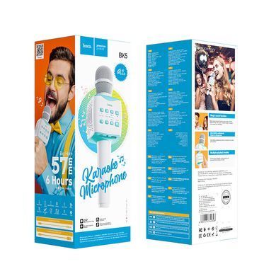 Портативна колонка-мікрофон HOCO BK5 Cantando karaoke microphone, 5W, Blue (6931474742308) [806401]