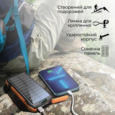 Універсальна мобільна батарея Promate SolarTank-20PDQI 20W 20000mAh Black (solartank-20pdqi.black) [603455]