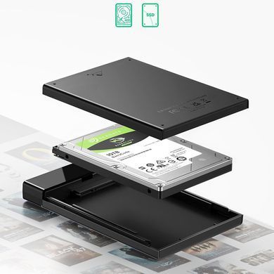 Зовнішня кишеня Ugreen для 2.5" HDD/SSD USB 3.1 US221 Black (50743) [616245]