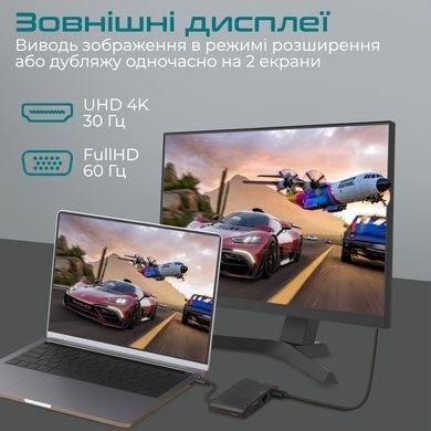 USB-хаб Promate MediaHub-C6 USB Type-C 6-в-1 Black (mediahub-c6.black) [605152]