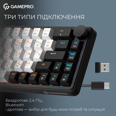 Клавіатура бездротова GamePro Asgard Valhalla Black (MK210B Pro) [613231]