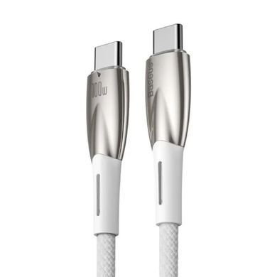 Кабель Baseus Glimmer Series Fast Charging Data Cable Type-C to Type-C 100W 1m White (CADH000702) [803299]