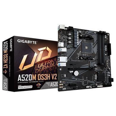 Материнська плата GIGABYTE A520M DS3H V2 sAM4 A520 4xDDR4 M.2 HDMI DP mATX (A520M_DS3H_V2) [111656]