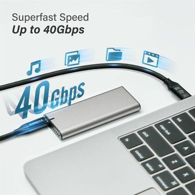 Кабель Edimax UC4 USB Type-C - USB Type-C (M/M), Thunderbolt 3, 0.5 м, Black (UC4-005TB) [603946]