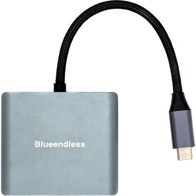 Адаптер Blueendless USB Type-C - 2xHDMI (M/F) Grey (CA913831) [604360]