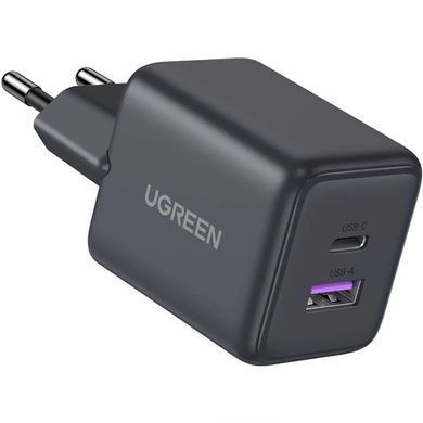 Зарядний пристрій 2xUSB 30W (USB-A + USB-C) X516 Gan сірий Ugreen (55539) [404201]