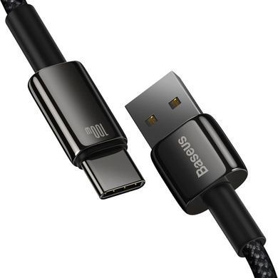 Кабель Baseus Tungsten Gold Fast Charging Data Cable USB to Type-C 100W 1m Black (CAWJ000001) [804356]