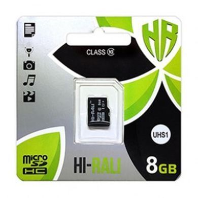 Карта пам`ятi MicroSDHC 8GB UHS-I Class 10 Hi-Rali (HI-8GBSD10U1-00) [606967]