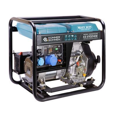 Генератор дизельний Konner&Sohnen KS 6102HDE (EURO II), 230В, 5.5кВт, електростартер, 107кг (KS6102HDE) [15938]