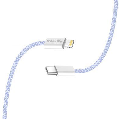 Кабель ColorWay Lightning + USB Type-C (M/M), 3.0 А, 1 м, Purple (CW-CBPDCL061-PU) [604168]