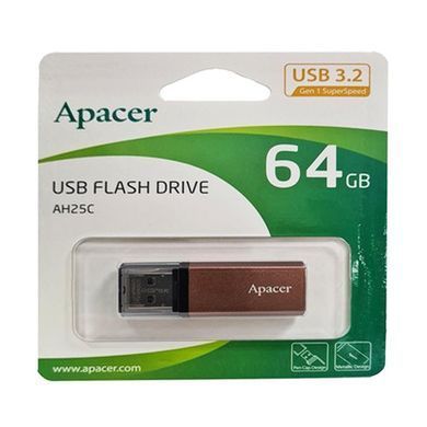 Флеш-накопичувач Apacer USB 3.2 Gen 1 AH25C 64GB Bronze (AP64GAH25CJ-1) [803078]