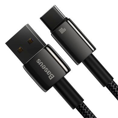 Кабель Baseus Tungsten Gold Fast Charging Data Cable USB to Type-C 100W 1m Black (CAWJ000001) [804356]