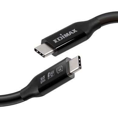 Кабель Edimax UC4 USB Type-C - USB Type-C (M/M), Thunderbolt 3, 0.5 м, Black (UC4-005TB) [603946]