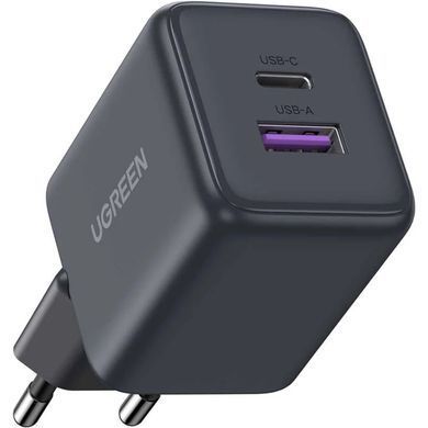 Зарядний пристрій 2xUSB 30W (USB-A + USB-C) X516 Gan сірий Ugreen (55539) [404201]
