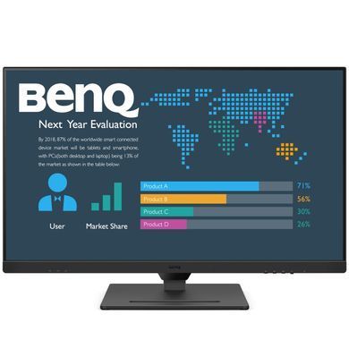 Монітор TFT 31.5" BenQ BL3290QT, IPS, 2K QHD, 75Hz, HDMI, DP, DP-out, USB-C, HAS, USB-hub, колонки, чорний (9H.LLMLA.TPE) [400487]