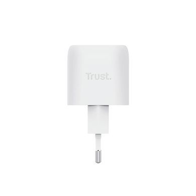 Зарядний пристрій мережевий Trust Maxo 30Вт, GaN, USB-C, PD/PPS, білий (25520_TRUST) [111729]
