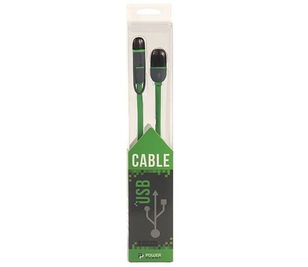 Кабель PowerPlant Quick Charge Flat USB2.0-MicroUSB-Lightning, 2м Green (CA910502) [616904]