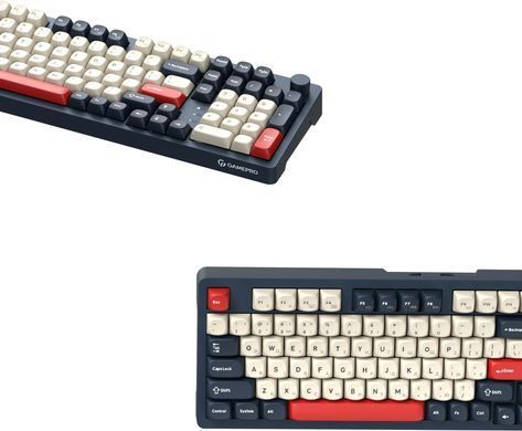 Клавіатура бездротова GamePro Asgard Drakkar Keychron Super Red Switch Blue (MK305BL) [616476]