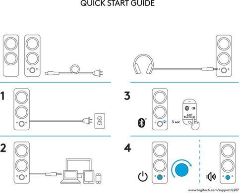 Акустика Logitech Z207 Bluetooth White (L980-001292) [203631]