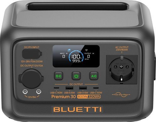 Зарядна станція Bluetti, 600W, 320Wh (Premium 30 V2) [618720]