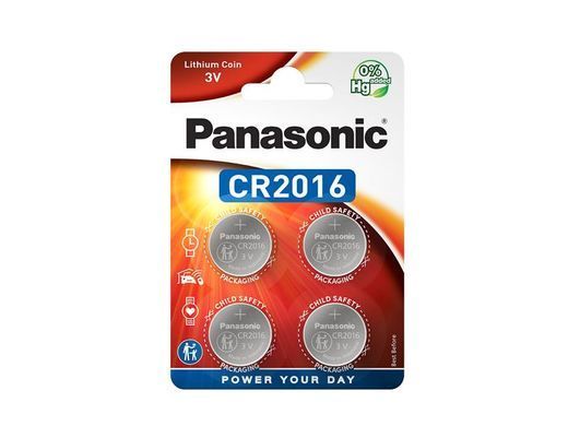 Батарейка Panasonic літієва CR2016 блістер, 4 шт. (CR-2016EL/4B) [113420]