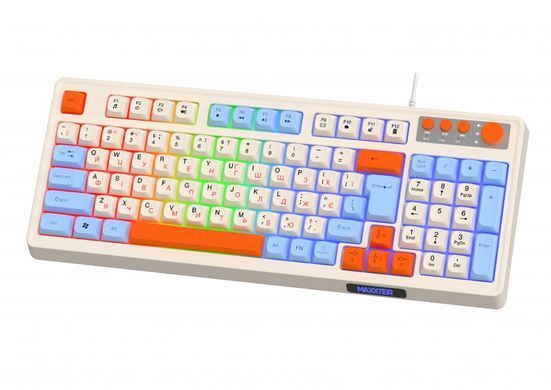 Клавiатура Maxxter White (KBG-3C01-UA) [606079]