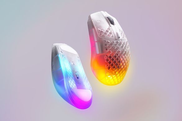 Мишка SteelSeries Aerox 3 Wireless Ghost, RGB, 18000dpi., 6кн., прозора (62610) [401283]