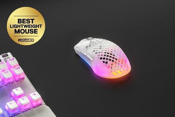 Мишка SteelSeries Aerox 3 Wireless Ghost, RGB, 18000dpi., 6кн., прозора (62610) [401283]