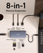 Перехідник Anker PowerExpand 8-in-1 - PD in 100W/HDMI/2xUSB-A/USB-C 10Gbps/LAN/SD Black (A83830A2) [204235], фото 2
