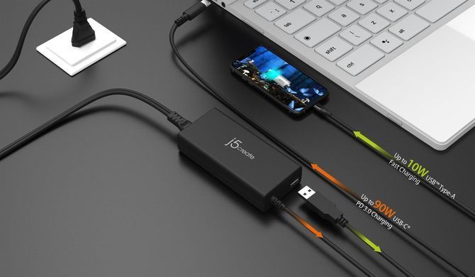 Мережевий зарядний пристрій J5create Super Charger 100W Black (JUP2290C-EN) [618215]