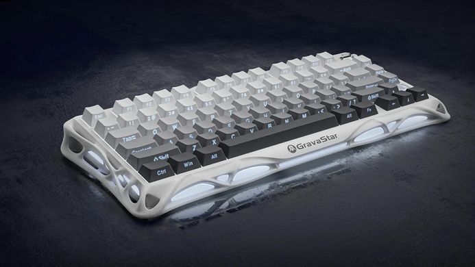 Клавіатура механічна GravaStar Mercury K1 80keys, GravaStar x Kailh Cheery Pink, EN, BT/WL/USB, білий (GSK1_GWHT) [111233]