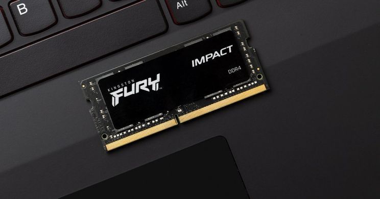 Пам'ять ноутбука Kingston DDR4 16GB KIT (8GBx2) 3200 FURY Impact (KF432S20IBK2/16) [103774]